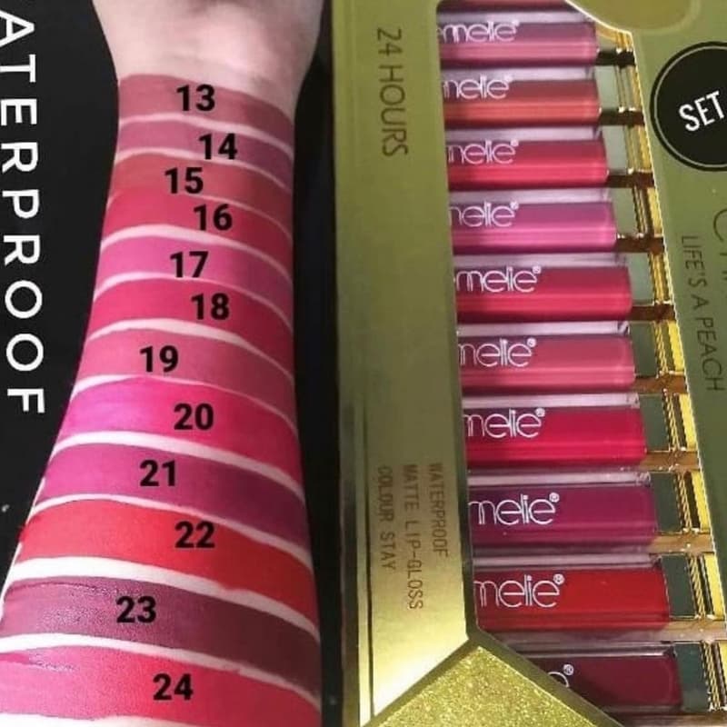 Emelie 24 Hours Stay Pack of 12 Matte Lipglosses