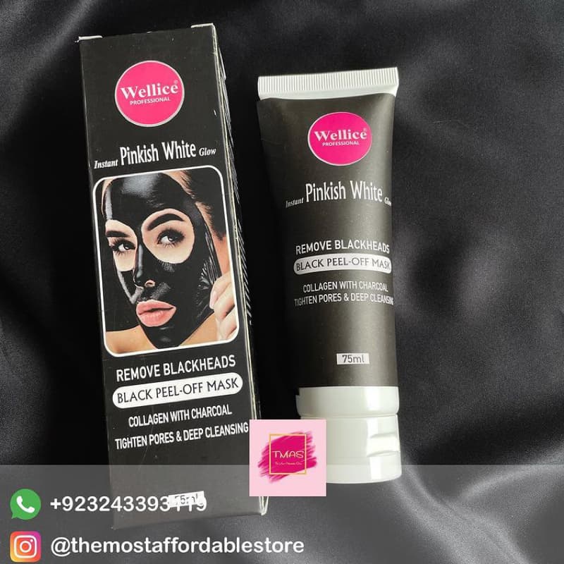 Wellice Black Heads Removal Peel off Mask (75ml) Collagen with charcoal tig