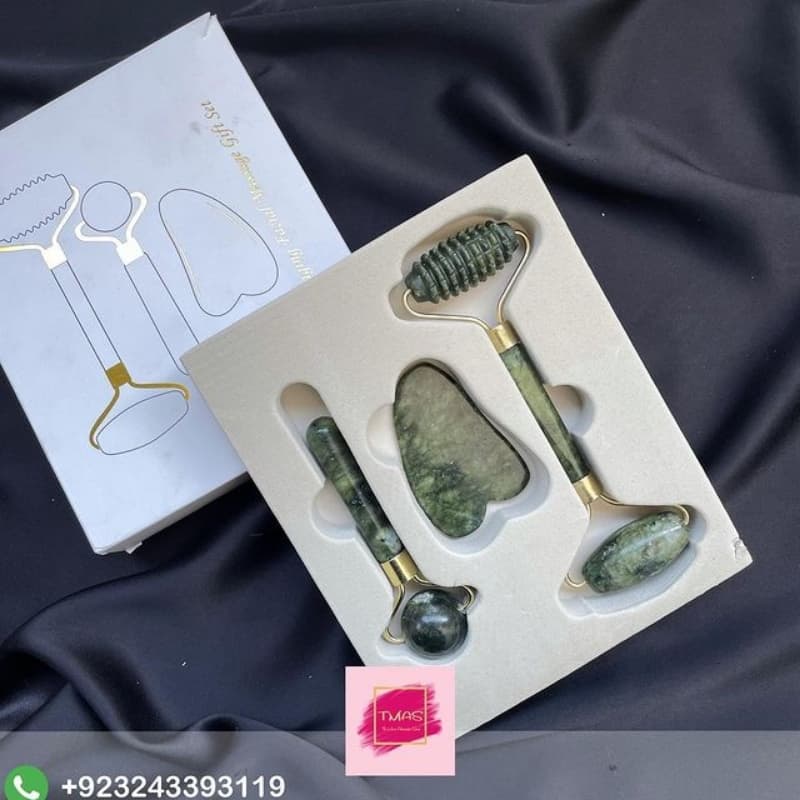 Jade Roller and Gua Sha 3 in 1 Kit