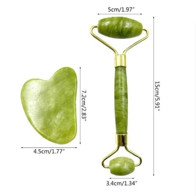 Pack of Jade Face Roller & gua sha